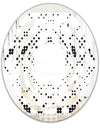 Retro Geometrical Abstract Minimal Pattern IX - Modern Round or Oval Wall Mirror - Whirl
