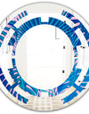 Retro Floral Pattern X - Modern Round or Oval Wall Mirror - Space