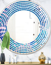 Retro Floral Pattern X - Modern Round or Oval Wall Mirror - Wave