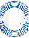 Retro Floral Pattern X - Modern Round or Oval Wall Mirror - Wave