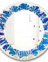 Retro Floral Pattern X - Modern Round or Oval Wall Mirror - Leaves