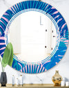 Retro Floral Pattern X - Modern Round or Oval Wall Mirror - Triple C