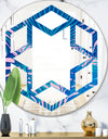 Retro Floral Pattern X - Modern Round or Oval Wall Mirror - Hexagon Star