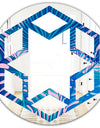 Retro Floral Pattern X - Modern Round or Oval Wall Mirror - Hexagon Star