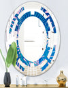 Retro Floral Pattern X - Modern Round or Oval Wall Mirror - Space