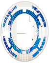 Retro Floral Pattern X - Modern Round or Oval Wall Mirror - Space