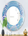 Retro Floral Pattern X - Modern Round or Oval Wall Mirror - Wave