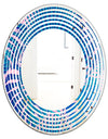 Retro Floral Pattern X - Modern Round or Oval Wall Mirror - Wave