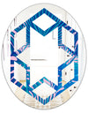 Retro Floral Pattern X - Modern Round or Oval Wall Mirror - Hexagon Star