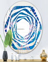 Retro Floral Pattern X - Modern Round or Oval Wall Mirror - Whirl