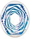 Retro Floral Pattern X - Modern Round or Oval Wall Mirror - Whirl