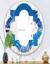Retro Floral Pattern X - Modern Round or Oval Wall Mirror - Quatrefoil