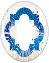Retro Floral Pattern X - Modern Round or Oval Wall Mirror - Quatrefoil