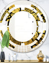 Golden Floral II - Modern Round or Oval Wall Mirror - Space