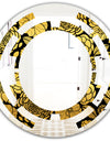 Golden Floral II - Modern Round or Oval Wall Mirror - Space