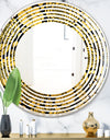 Golden Floral II - Modern Round or Oval Wall Mirror - Wave