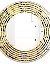 Golden Floral II - Modern Round or Oval Wall Mirror - Wave