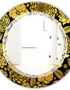Golden Floral II - Modern Round or Oval Wall Mirror - Triple C