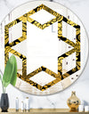 Golden Floral II - Modern Round or Oval Wall Mirror - Hexagon Star