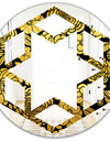 Golden Floral II - Modern Round or Oval Wall Mirror - Hexagon Star