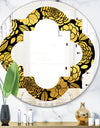 Golden Floral II - Modern Round or Oval Wall Mirror - Quatrefoil