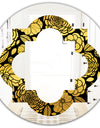 Golden Floral II - Modern Round or Oval Wall Mirror - Quatrefoil