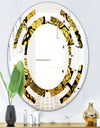Golden Floral II - Modern Round or Oval Wall Mirror - Space