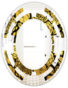 Golden Floral II - Modern Round or Oval Wall Mirror - Space