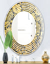 Golden Floral II - Modern Round or Oval Wall Mirror - Wave