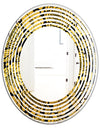 Golden Floral II - Modern Round or Oval Wall Mirror - Wave