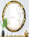 Golden Floral II - Modern Round or Oval Wall Mirror - Triple C