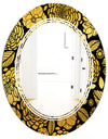 Golden Floral II - Modern Round or Oval Wall Mirror - Triple C