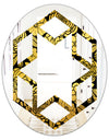 Golden Floral II - Modern Round or Oval Wall Mirror - Hexagon Star