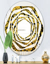 Golden Floral II - Modern Round or Oval Wall Mirror - Whirl