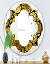 Golden Floral II - Modern Round or Oval Wall Mirror - Quatrefoil