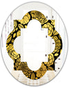 Golden Floral II - Modern Round or Oval Wall Mirror - Quatrefoil