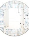 3D White and Light Blue Pattern I - Modern Round or Oval Wall Mirror - Wave