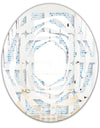 3D White and Light Blue Pattern I - Modern Round or Oval Wall Mirror - Whirl