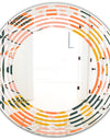 Botanical Retro Design II - Modern Round or Oval Wall Mirror - Wave