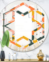 Botanical Retro Design II - Modern Round or Oval Wall Mirror - Hexagon Star
