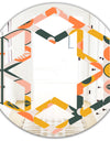 Botanical Retro Design II - Modern Round or Oval Wall Mirror - Hexagon Star