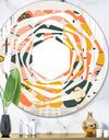 Botanical Retro Design II - Modern Round or Oval Wall Mirror - Whirl