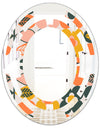 Botanical Retro Design II - Modern Round or Oval Wall Mirror - Space