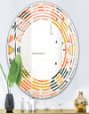 Botanical Retro Design II - Modern Round or Oval Wall Mirror - Wave