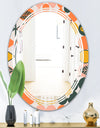 Botanical Retro Design II - Modern Round or Oval Wall Mirror - Triple C
