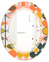 Botanical Retro Design II - Modern Round or Oval Wall Mirror - Triple C