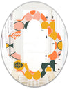 Botanical Retro Design II - Modern Round or Oval Wall Mirror - Quatrefoil