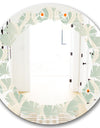 Retro Abstract Drops VII - Modern Round or Oval Wall Mirror - Leaves