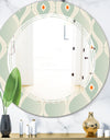 Retro Abstract Drops VII - Modern Round or Oval Wall Mirror - Triple C