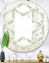 Retro Abstract Drops VII - Modern Round or Oval Wall Mirror - Hexagon Star